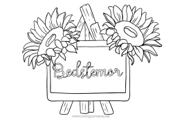 Farvelægningssiden for børn Blomster Forår