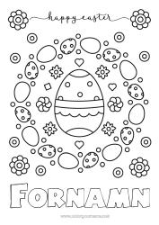 Gratis färgläggning Blommor Mandala Påskägg Påsk 