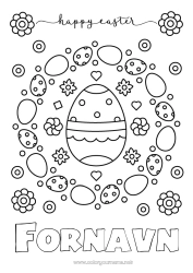 Gratis farvelægning Blomster Mandala Påskeæg Påske 