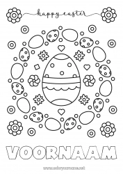 Gratis tekening Bloemen Mandala Paaseieren Pasen 