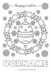 Kostenlose Malvorlage Blumen Mandala Ostereier Ostern 