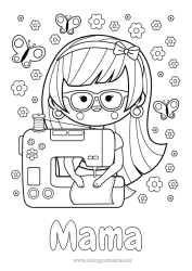 Kinder-Malvorlage Mama Oma Kunstberufe