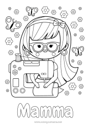 Pagina da colorare per bambini Mamma Nonna Professioni artistiche