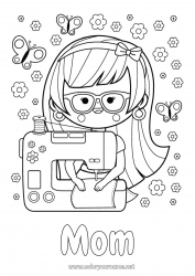 Child coloring page Mum Grandma Artistic Professions