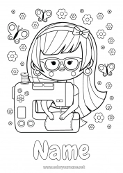 Child coloring page Mum Grandma Artistic Professions