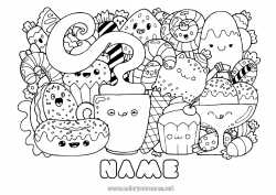 Coloring to customize Cute Kawaii Food Coffee Drinks