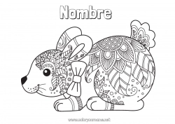 Dibujo libre Calma y zen Mandala Primavera Conejo Animales Pascua de Resurrección Animales del bosque