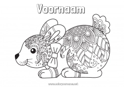 Gratis tekening Rustig en zen Mandala Lente Konijn Dier Pasen Bosdieren