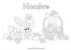 Dibujo libre Flores Primavera Conejo Mariposa Animales Huevos de Pascua Pascua de Resurrección Cesta Insectos Animales del bosque