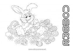 Dibujo libre Conejo Animales Huevos de Pascua Pascua de Resurrección Dibujos fáciles para colorear Animales del bosque