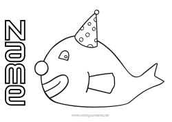 Free colouring Animal Fish April Fool's Day Marine or aquatic animals