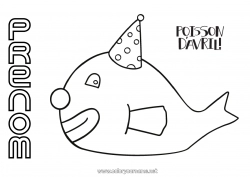 Coloriage gratuit Animal Poisson Poisson d'avril Animaux marins ou aquatique