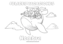 Colorear gratis Vacaciones Ballena Vehículos Animales Animales marinos o acuáticos