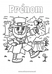 Coloriage gratuit Trèfle Irlande Fête de la Saint Patrick