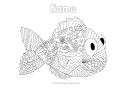 Free colouring Calm and zen Animal Fish April Fool's Day Marine or aquatic animals