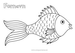 Gratis tegning Dyr Fisk Aprilsnar Havdyr eller vandlevende dyr