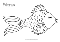 Free colouring Animal Fish April Fool's Day Marine or aquatic animals