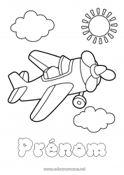 Coloriage gratuit Avion Véhicules Véhicules aériens