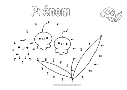 Coloriage gratuit Fleurs Printemps Activités enfants Points à relier Chance Muguet 1er mai Nombres à Relier
