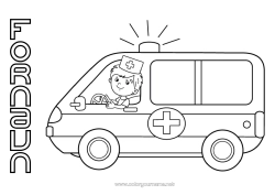Gratis farvelægning Køretøjer Ambulance Rednings- og nøretkøretøjer