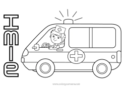 Rysunek za darmo Pojazdy Karetka pogotowia Pojazdy ratunkowe i awaryjne