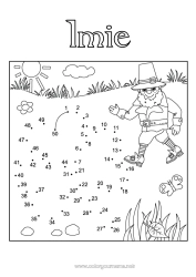 Kolorowanka za darmo Aktywności dla dzieci Punkty do połączenia Koniczyna Irlandia Święto Świętego Patryka Liczby do Połączenia