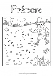 Coloriage gratuit Activités enfants Points à relier Trèfle Irlande Fête de la Saint Patrick Nombres à Relier