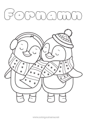 Gratis färgläggning Vinter Pingvin, Pinguin Djur Vän, Väninna Fåglar och flygande däggdjur