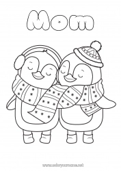 Child coloring page Winter Penguin Animal Friend Flying birds and mammals