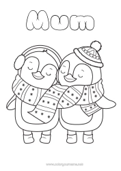 Free colouring Winter Penguin, Tuxedo Animal Friend, Friend (female) Birds and flying mammals