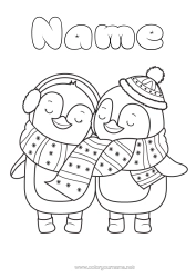 Free colouring Winter Penguin, Tuxedo Animal Friend, Friend (female) Birds and flying mammals