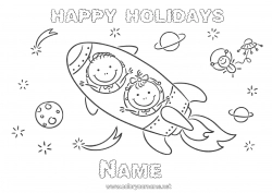 Free coloring Holidays Rocket Vehicles Space Easy coloring pages Aerial vehicles