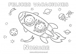 Dibujo libre Vacaciones Cohete Vehículos Espacio Dibujos fáciles para colorear Vehículos aéreos