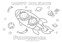 Desenho grátis Férias Foguete Veículos Espaço Desenhos para colorir fáceis Veículos aéreos