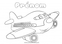 Coloriage gratuit Avion Véhicules Véhicules aériens Véhicules personnages