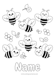 Free colouring Animal Bee Insects