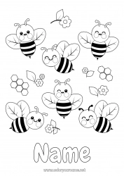 Free coloring Animal Bee Insects