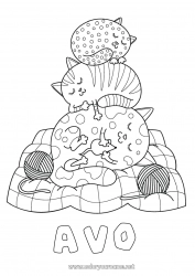 Página de desenho infantil Gato Animal Cães e gatos