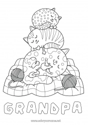 Child coloring page Cat Animal Dog and cat