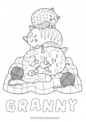 Child coloring page Cat Animal Dog and cat