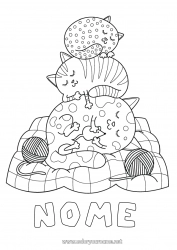 Pagina da colorare per bambini Gatto Animale CanI e gatti