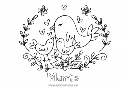 Coloriage enfant Oiseau Printemps Animal Oiseaux et mammifères volants