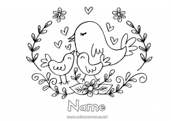 Free coloring Bird Spring Animal Flying birds and mammals