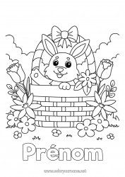 Coloriage gratuit Lapin Animal Panier Animaux de la forêt