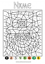 Free coloring Coloring by numbers Children's activities Ireland Saint Patrick's Day