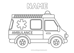 Colouring to customise Lorry Vehicles Ambulance Emergency And Rescue Vehicles Trucks And Commercial Vehicles Health Professions