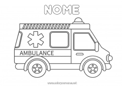 Desenho para personalizar Caminhão Veículos Ambulância Veículos de resgate e emergência Camions et véhicules utilitaires Profissões de Saúde