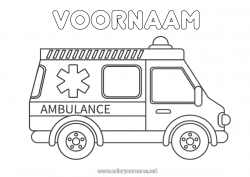 Gratis kleurplaat Vrachtwagen Voertuigen Ambulance Nood- en hulpvoertuigen Vrachtwagens en bedrijfsvoertuigen Gezondheidsberoepen