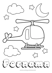 Gratis teckning Fordon Helikopter Lätta målarbilder Luftfartyg