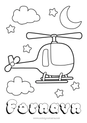Gratis farvelægning Køretøjer Helikopter Nem farvelægning Luftfartøjer